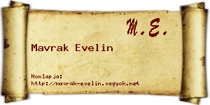 Mavrak Evelin névjegykártya